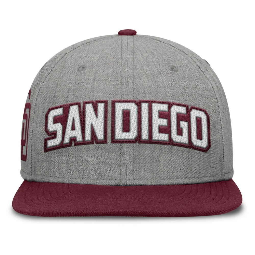 Gray/Maroon San Diego Padres Fanatics Elements Felt Chainstitch Snapback Hat