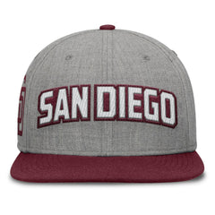 Gray/Maroon San Diego Padres Fanatics Elements Felt Chainstitch Snapback Hat