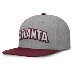 Gray/Maroon Atlanta Braves Fanatics Elements Felt Chainstitch Snapback Hat