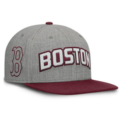 Gray/Maroon Boston Red Sox Fanatics Elements Felt Chainstitch Snapback Hat