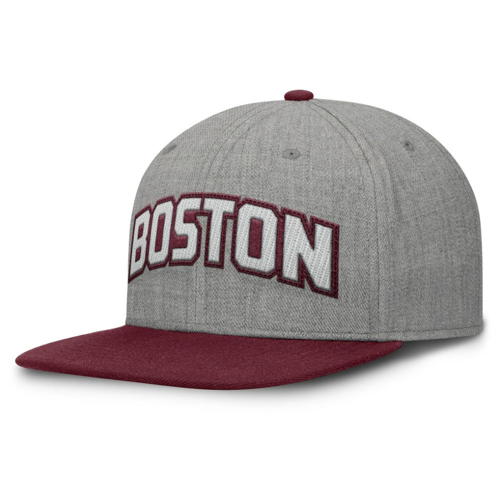 Gray/Maroon Boston Red Sox Fanatics Elements Felt Chainstitch Snapback Hat
