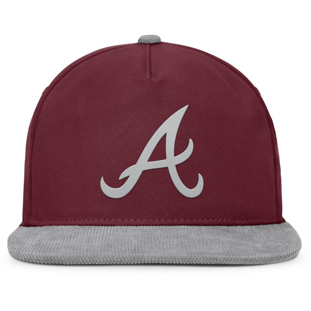 Wine Atlanta Braves Fanatics Front Office Snapback Hat