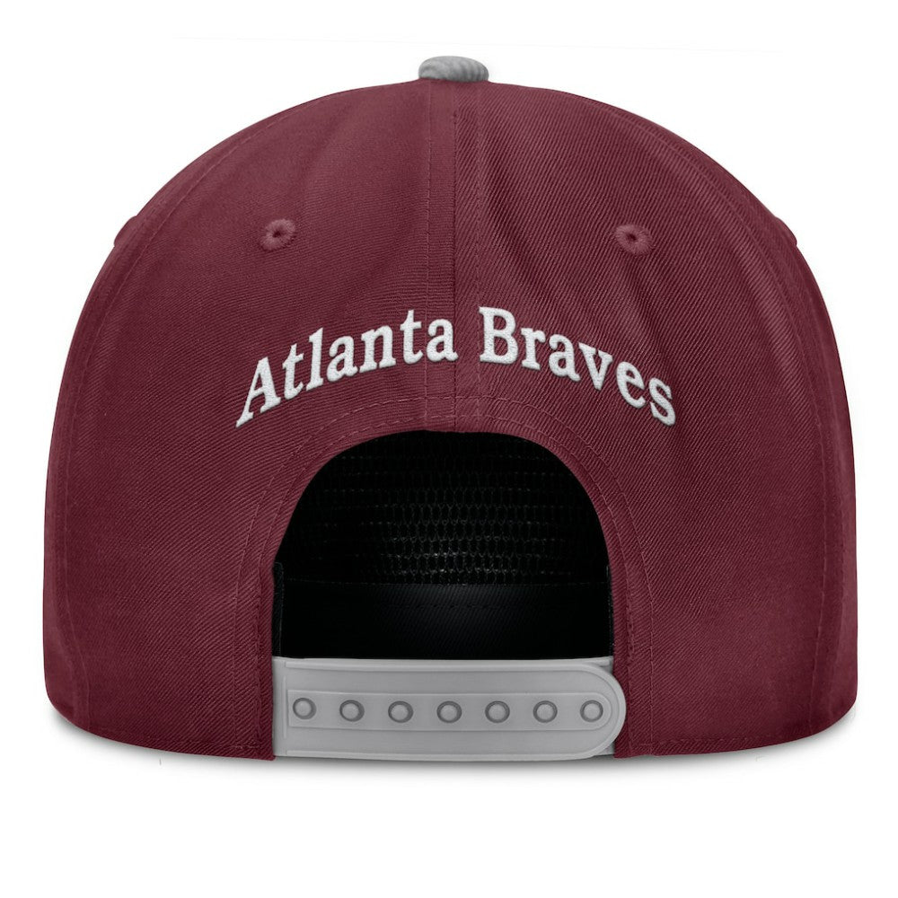 Wine Atlanta Braves Fanatics Front Office Snapback Hat