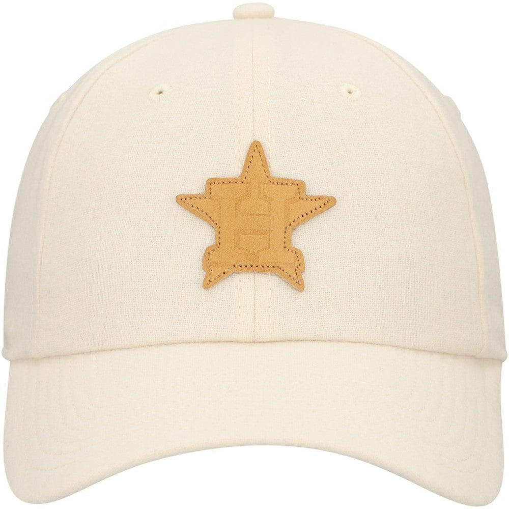 Cream Houston Astros Fanatics Front Office Leather Patch Adjustable Hat