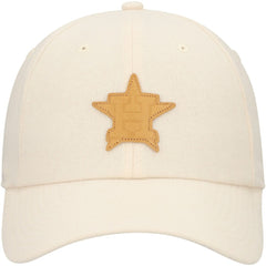Cream Houston Astros Fanatics Front Office Leather Patch Adjustable Hat