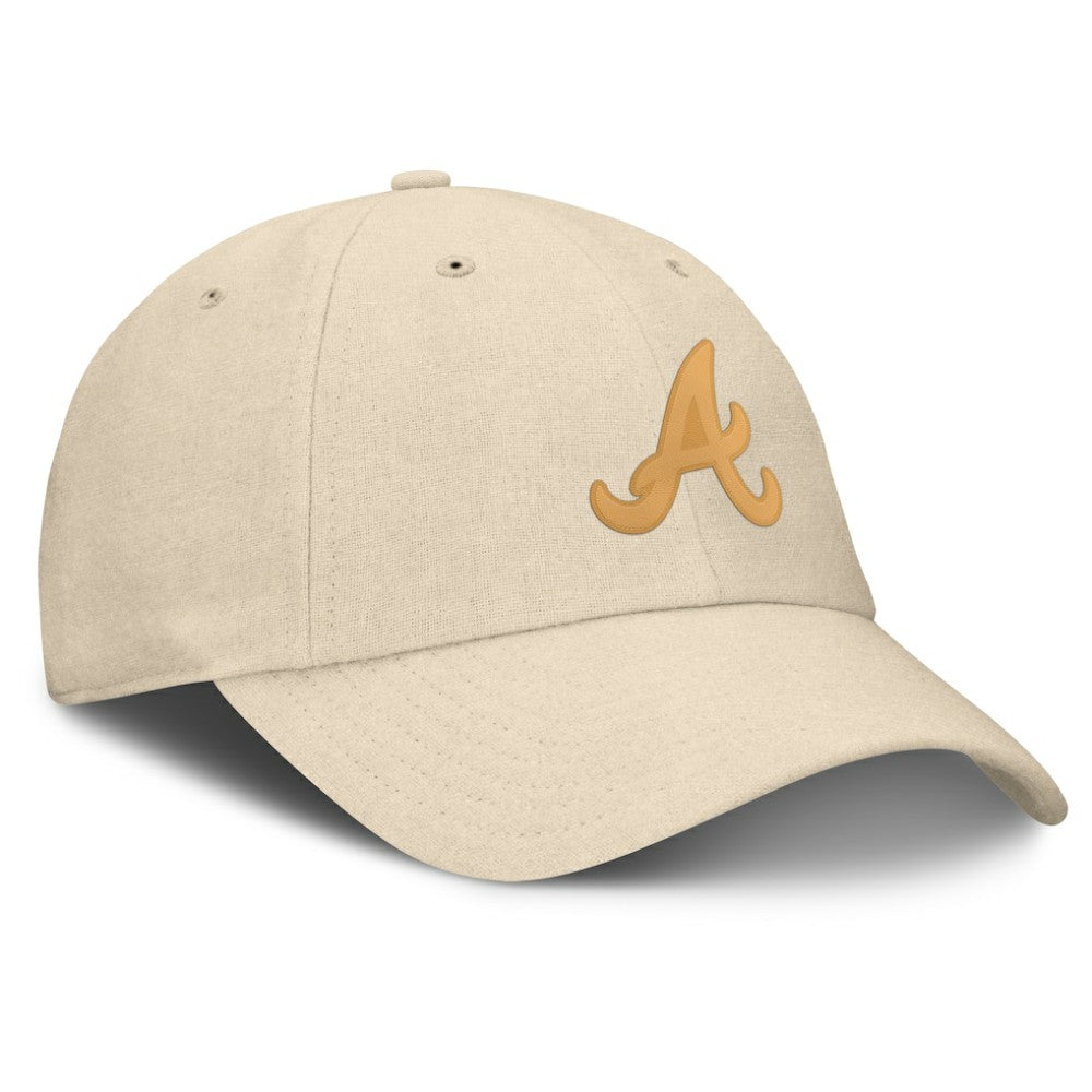 Cream Atlanta Braves Fanatics Front Office Leather Patch Adjustable Hat