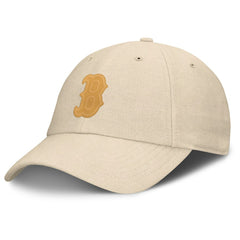 Cream Boston Red Sox Fanatics Front Office Leather Patch Adjustable Hat