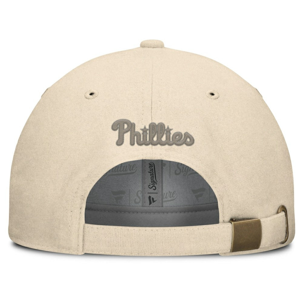 Cream Philadelphia Phillies Fanatics Front Office Leather Patch Adjustable Hat