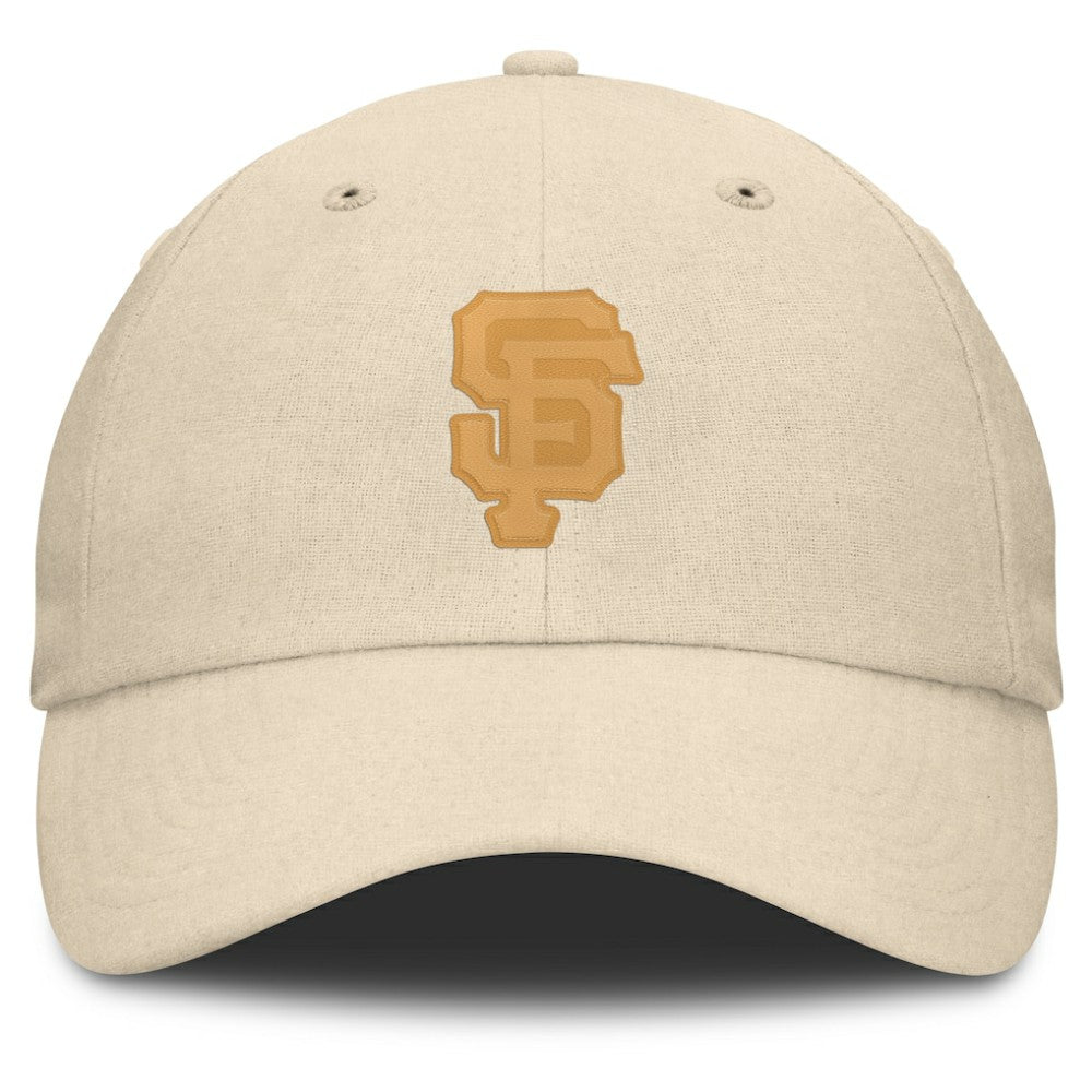 Cream San Francisco Giants Fanatics Front Office Leather Patch Adjustable Hat