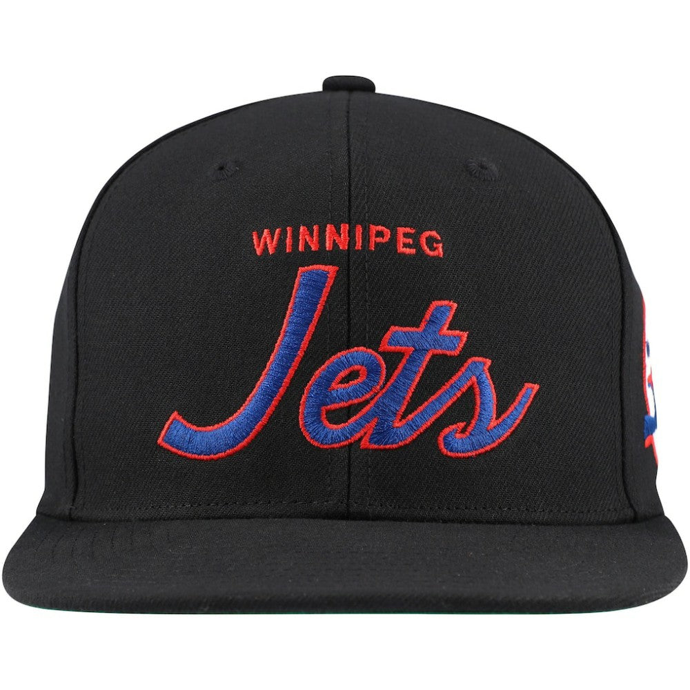 NHL Winnipeg Jets Mitchell & Ness Core Team Script 2.0 Snapback Hat