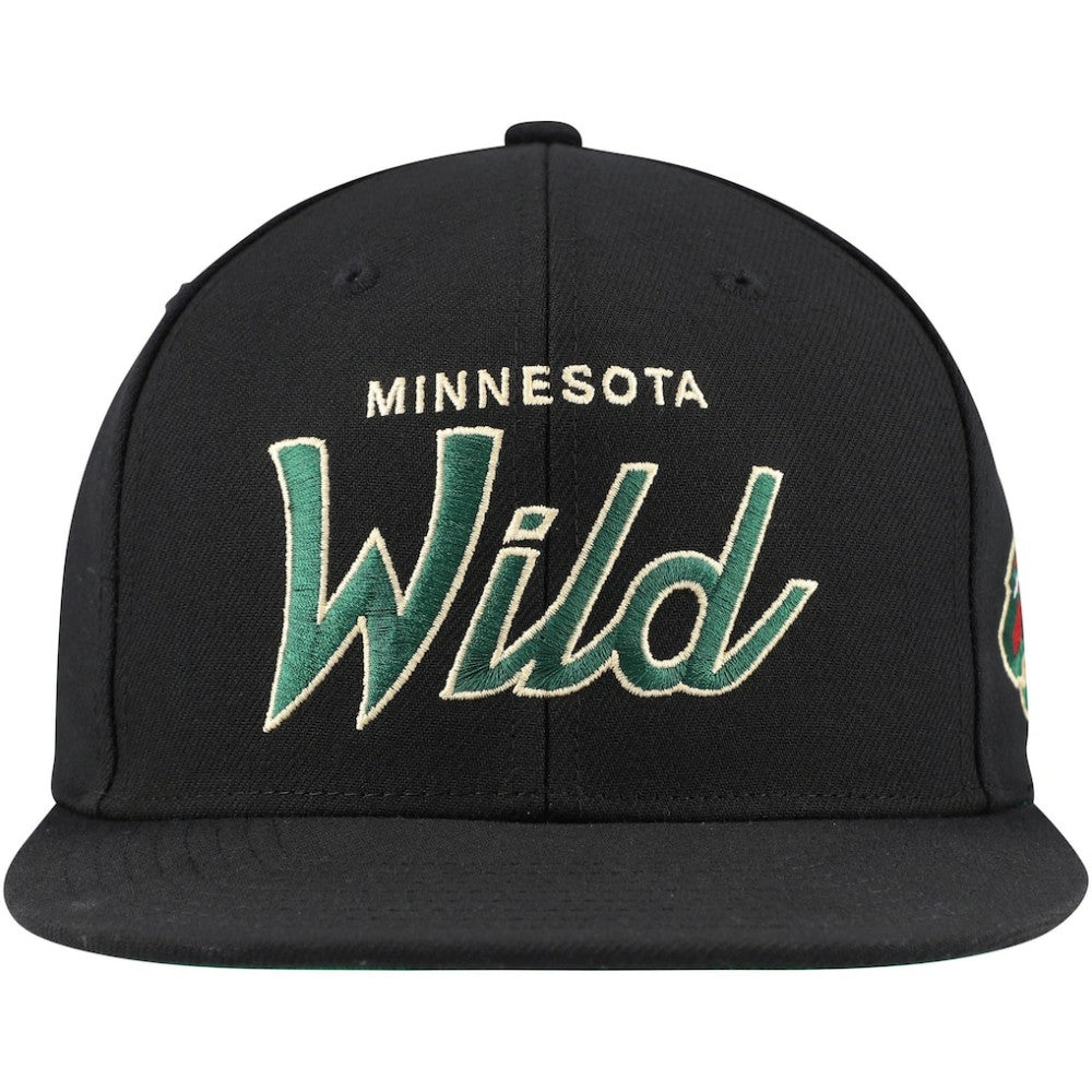 NHL Minnesota Wild Mitchell & Ness Core Team Script 2.0 Snapback Hat