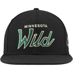 NHL Minnesota Wild Mitchell & Ness Core Team Script 2.0 Snapback Hat