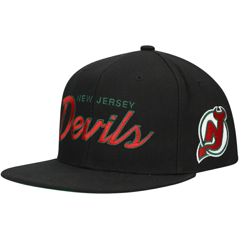 NHL New Jersey Devils Mitchell & Ness Core Team Script 2.0 Snapback Hat