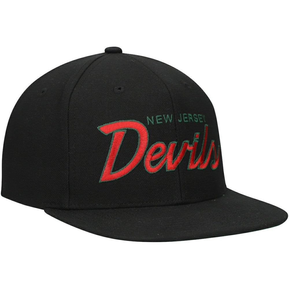 NHL New Jersey Devils Mitchell & Ness Core Team Script 2.0 Snapback Hat