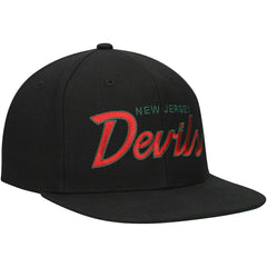 NHL New Jersey Devils Mitchell & Ness Core Team Script 2.0 Snapback Hat