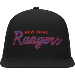 NHL New York Rangers Mitchell & Ness Core Team Script 2.0 Snapback Hat