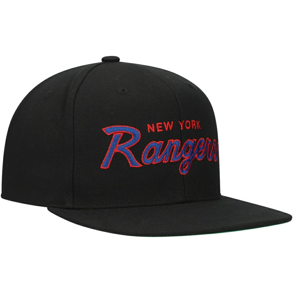 NHL New York Rangers Mitchell & Ness Core Team Script 2.0 Snapback Hat