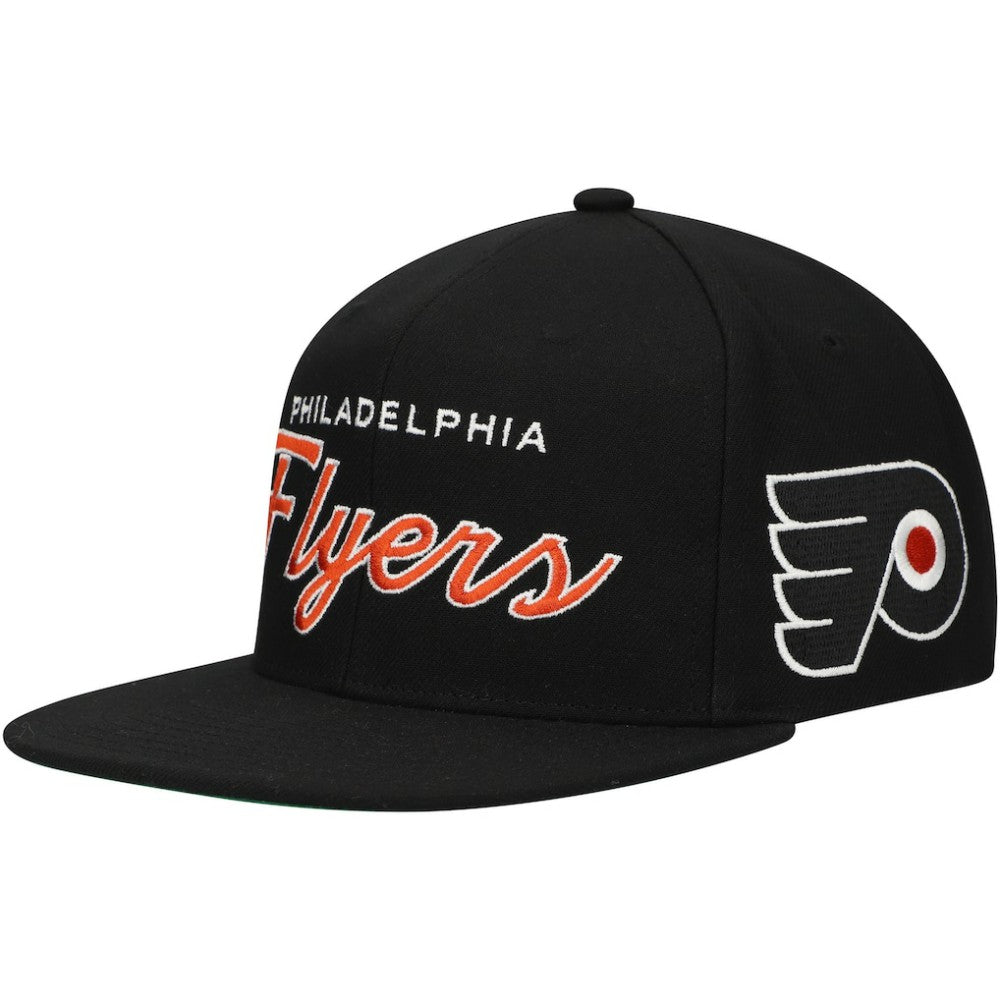 NHL Philadelphia Flyers Mitchell & Ness Core Team Script 2.0 Snapback Hat