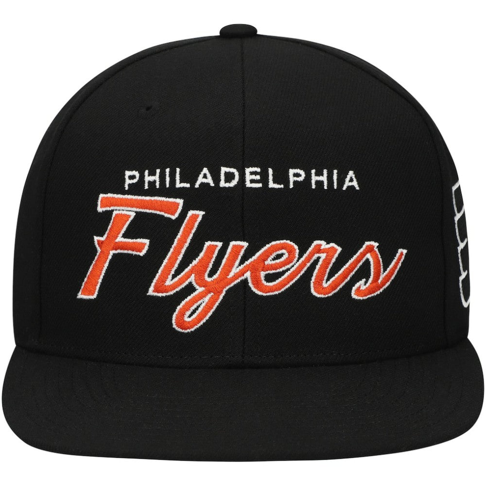 NHL Philadelphia Flyers Mitchell & Ness Core Team Script 2.0 Snapback Hat