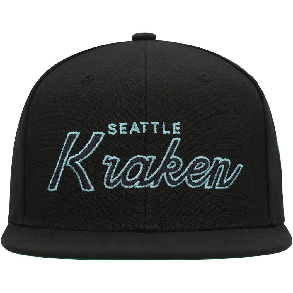 NHL Seattle Kraken Mitchell & Ness Core Team Script 2.0 Snapback Hat