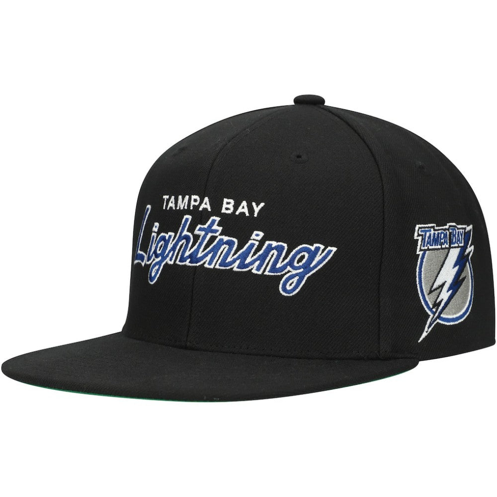 NHL Tampa Bay Lightning Mitchell & Ness Core Team Script 2.0 Snapback Hat