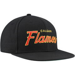 NHL Calgary Flames Mitchell & Ness Core Team Script 2.0 Snapback Hat