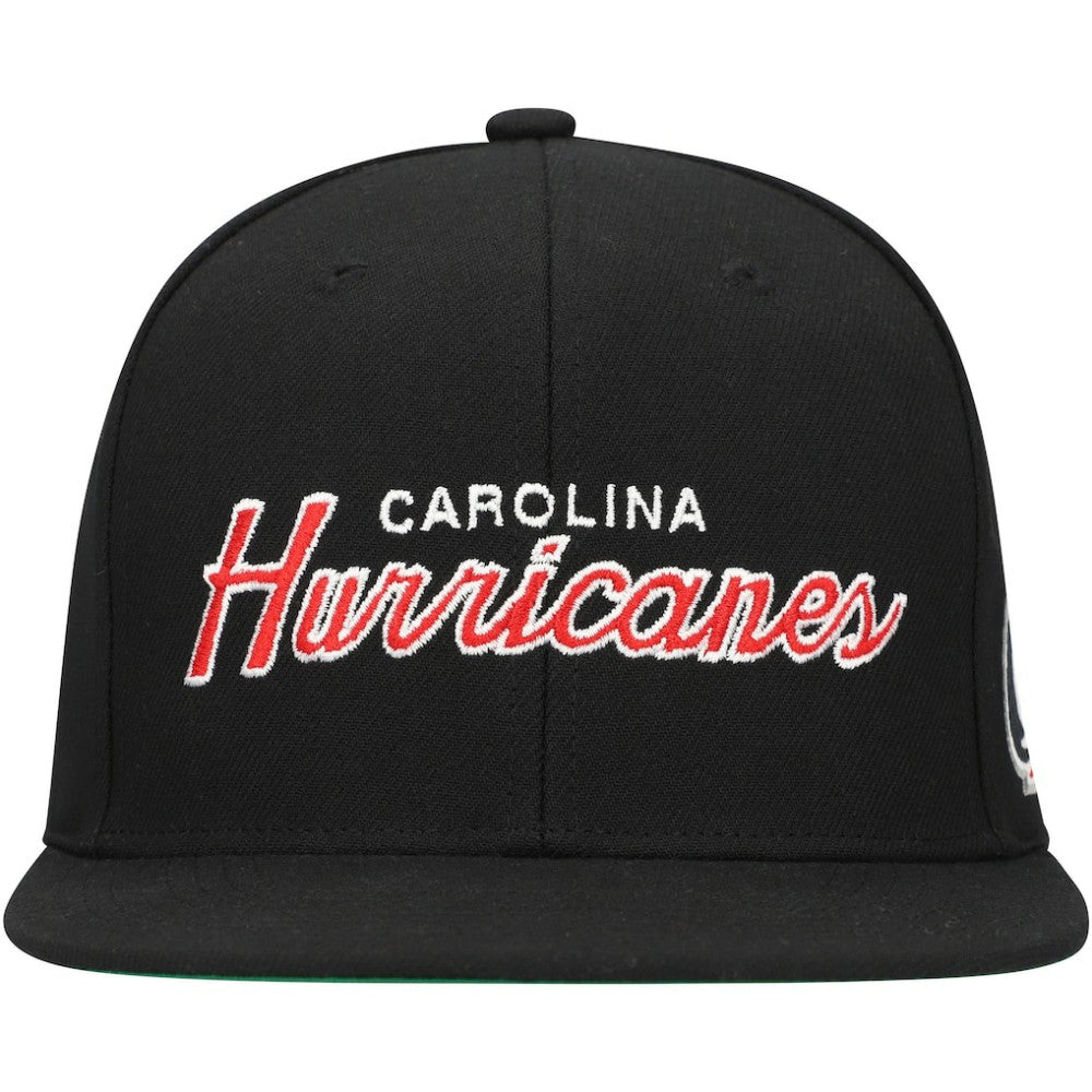 NHL Carolina Hurricanes Mitchell & Ness Core Team Script 2.0 Snapback Hat