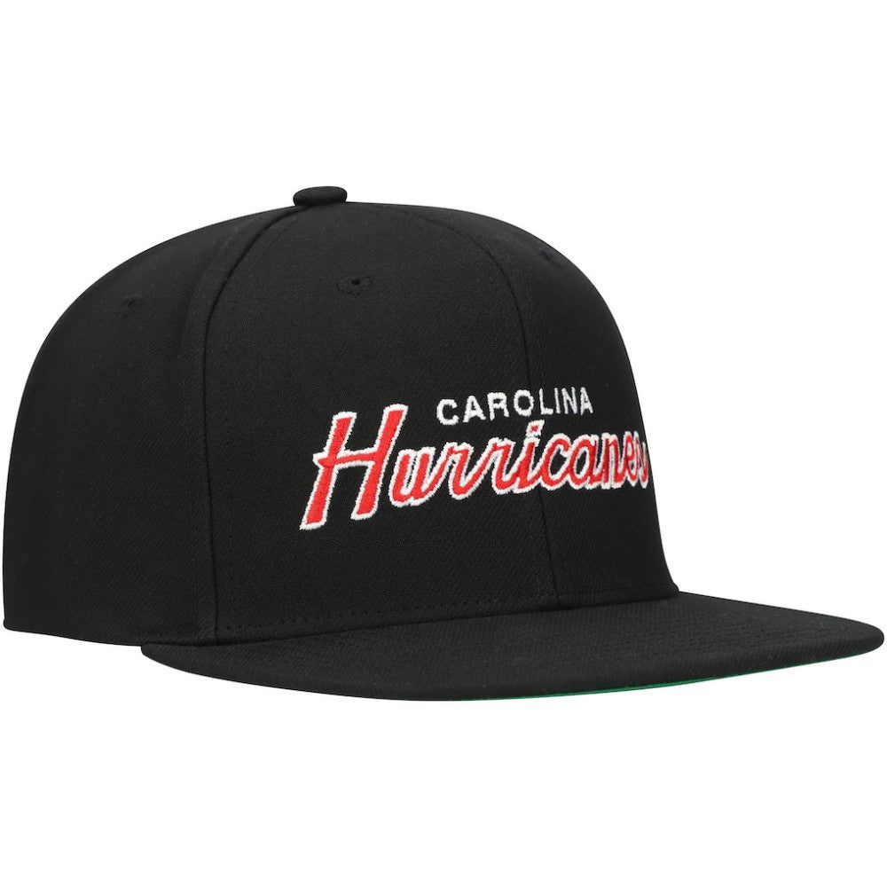 NHL Carolina Hurricanes Mitchell & Ness Core Team Script 2.0 Snapback Hat