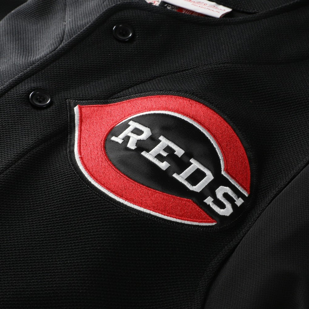 Black Ken Griffey Jr. Cincinnati Reds Mitchell & Ness Cooperstown Collection Authentic Mesh Batting Practice Jersey