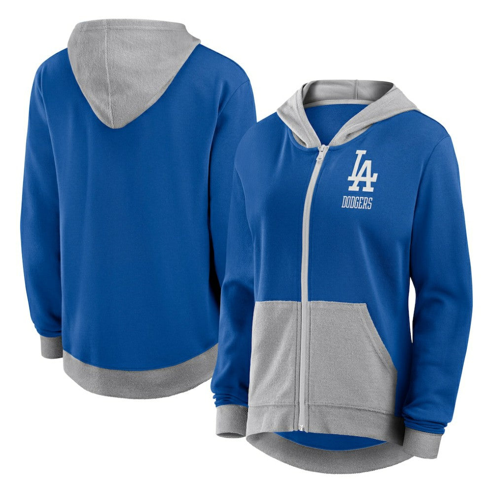 Royal Los Angeles Dodgers Fanatics Women's Hit It French Terry Full-Zip Hoodie