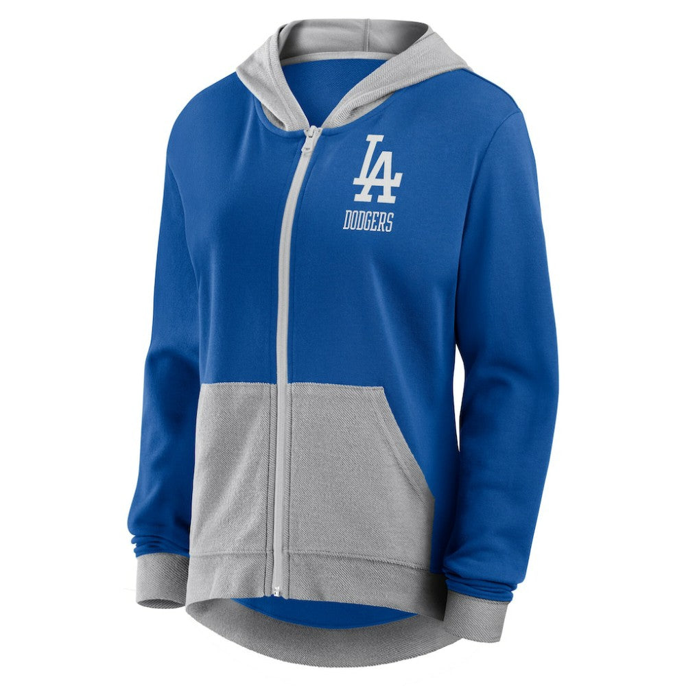 Royal Los Angeles Dodgers Fanatics Women's Hit It French Terry Full-Zip Hoodie
