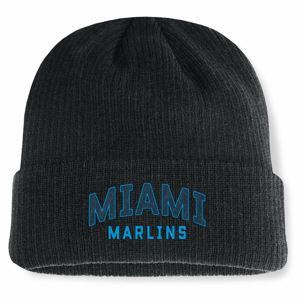 Black Miami Marlins Fanatics Andee Cuffed Knit Hat