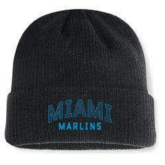 Black Miami Marlins Fanatics Andee Cuffed Knit Hat