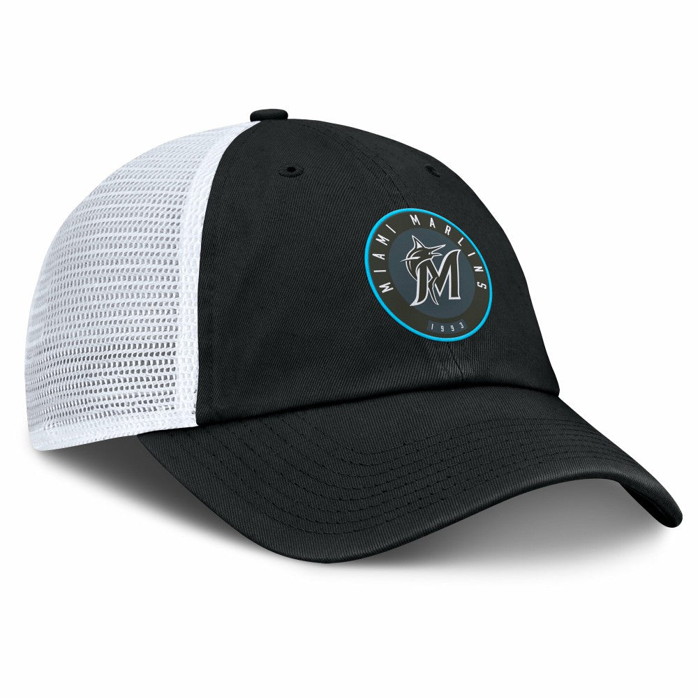 Black/White Miami Marlins Fanatics Averies Adjustable Hat