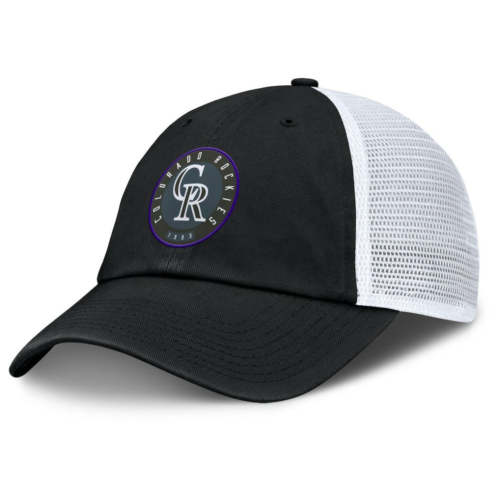Black/White Colorado Rockies Fanatics Averies Adjustable Hat