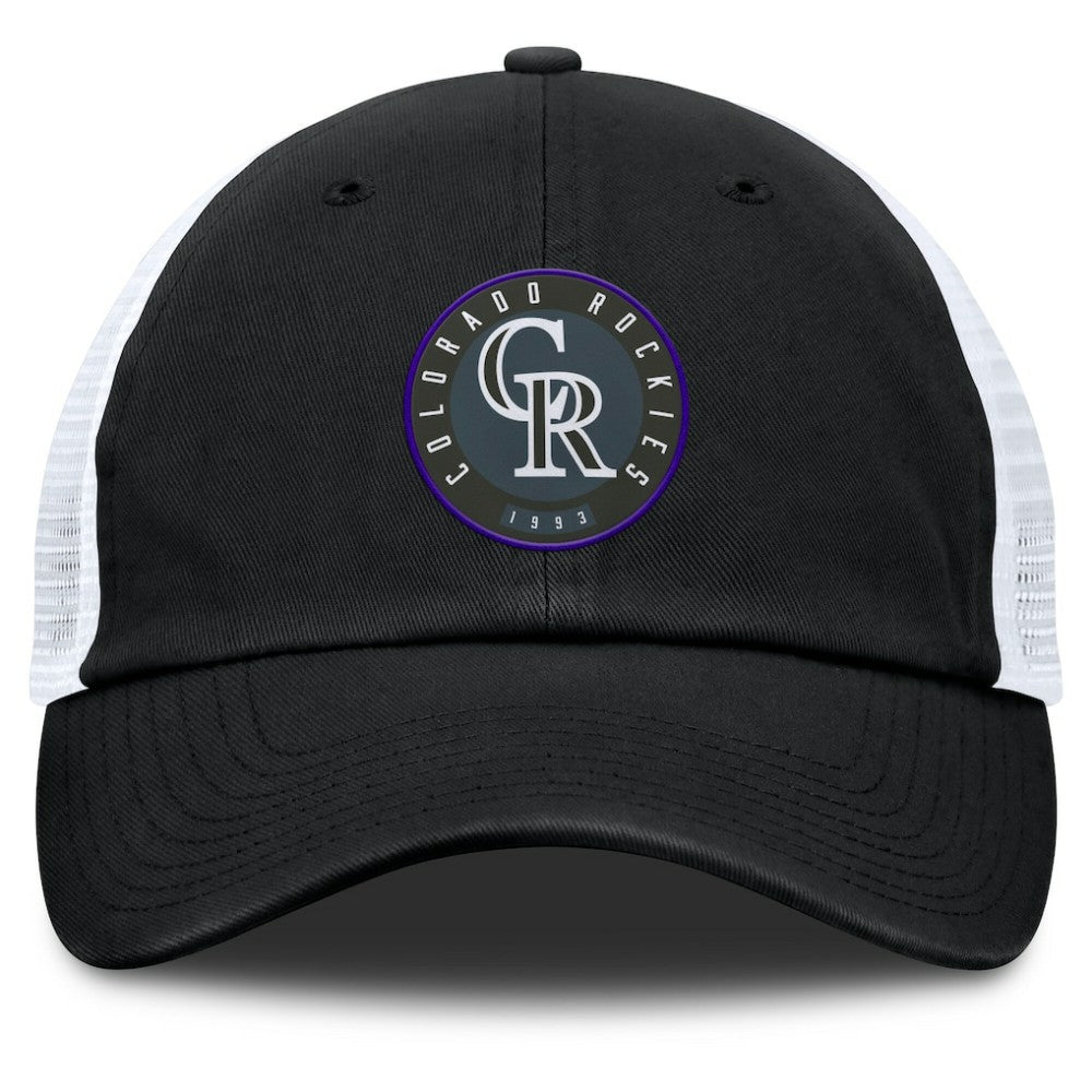 Black/White Colorado Rockies Fanatics Averies Adjustable Hat