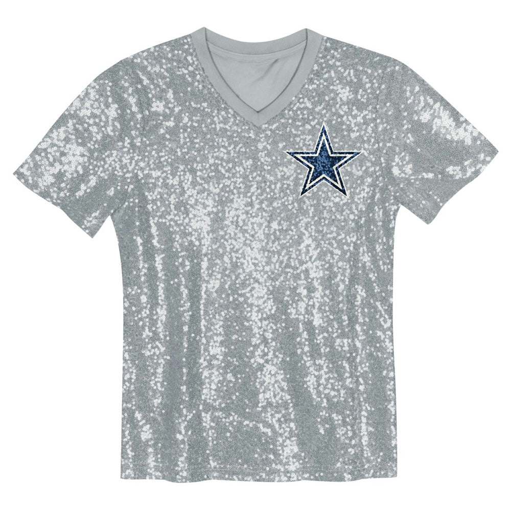 CeeDee Lamb  Girls Youth Sequin V-Neck Fashion Jersey - Dallas Cowboys Jerseys