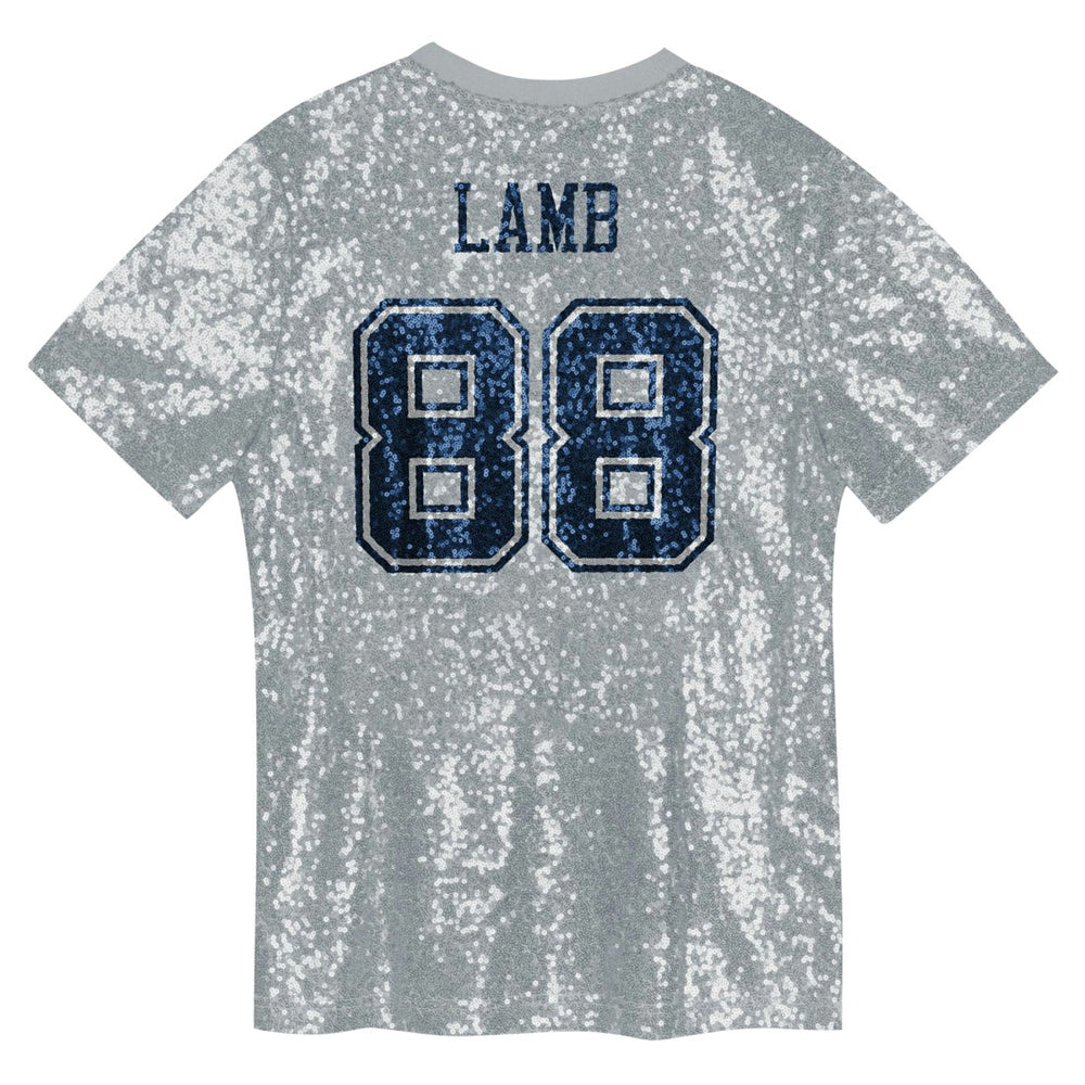 CeeDee Lamb  Girls Youth Sequin V-Neck Fashion Jersey - Dallas Cowboys Jerseys