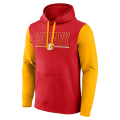 NHL Calgary Flames Logo Athletic Deliver Fleece Pullover Hoodie