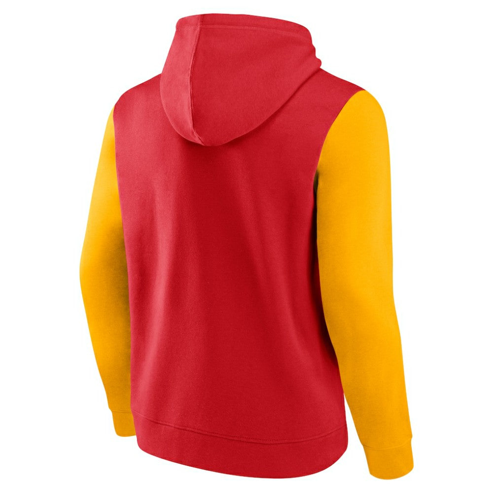 NHL Calgary Flames Logo Athletic Deliver Fleece Pullover Hoodie