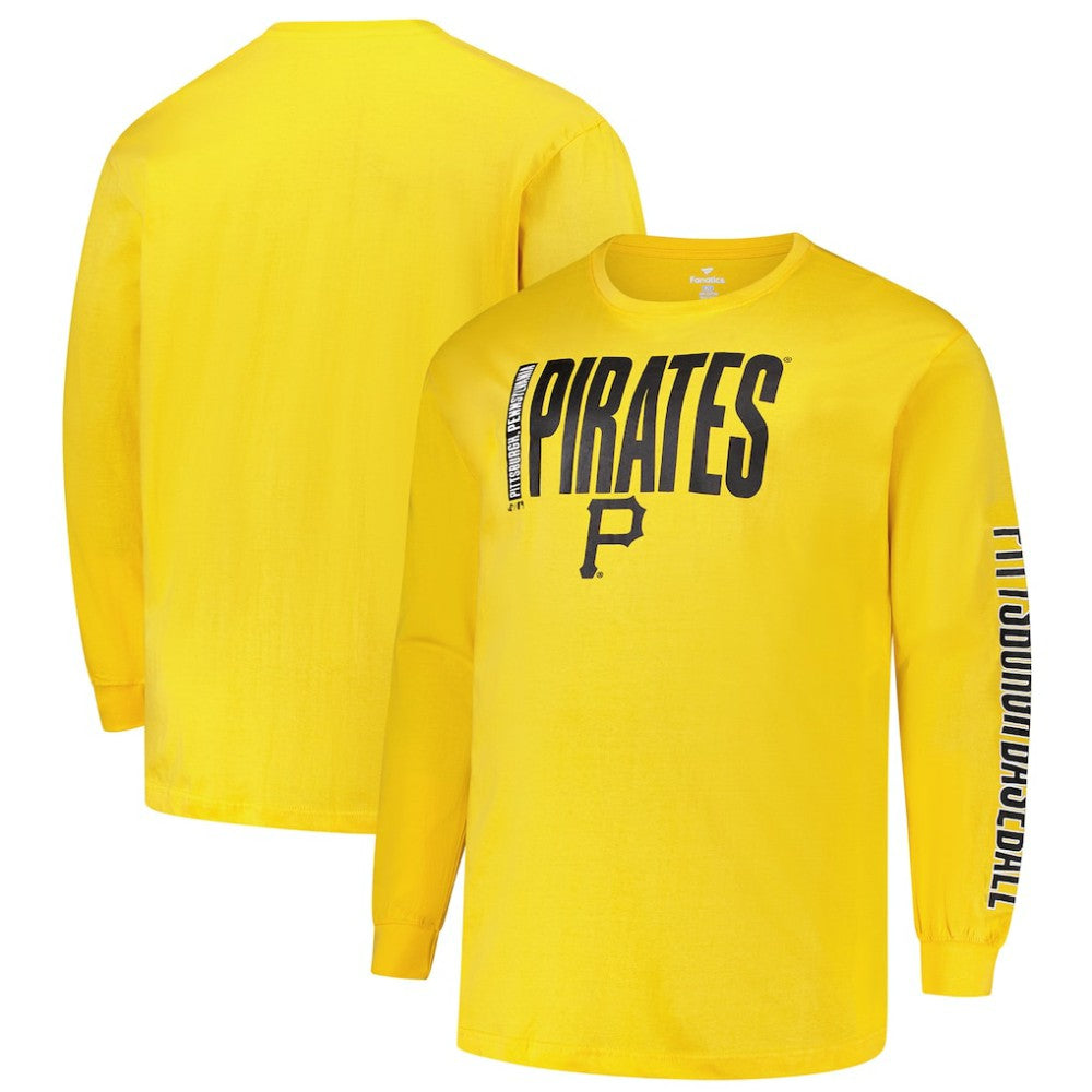 Gold Pittsburgh Pirates Profile Big & Tall Two-Hit Long Sleeve T-Shirt