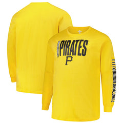 Gold Pittsburgh Pirates Profile Big & Tall Two-Hit Long Sleeve T-Shirt