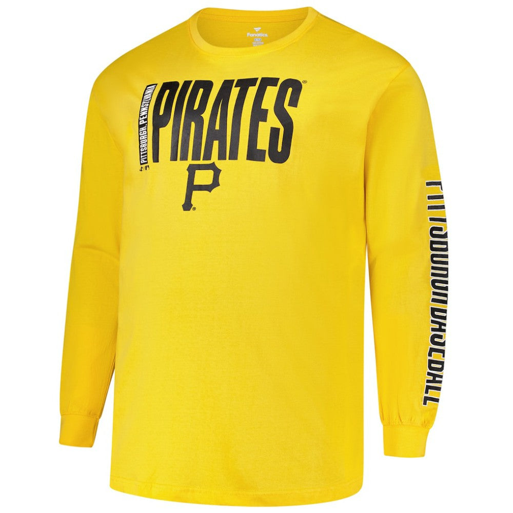 Gold Pittsburgh Pirates Profile Big & Tall Two-Hit Long Sleeve T-Shirt