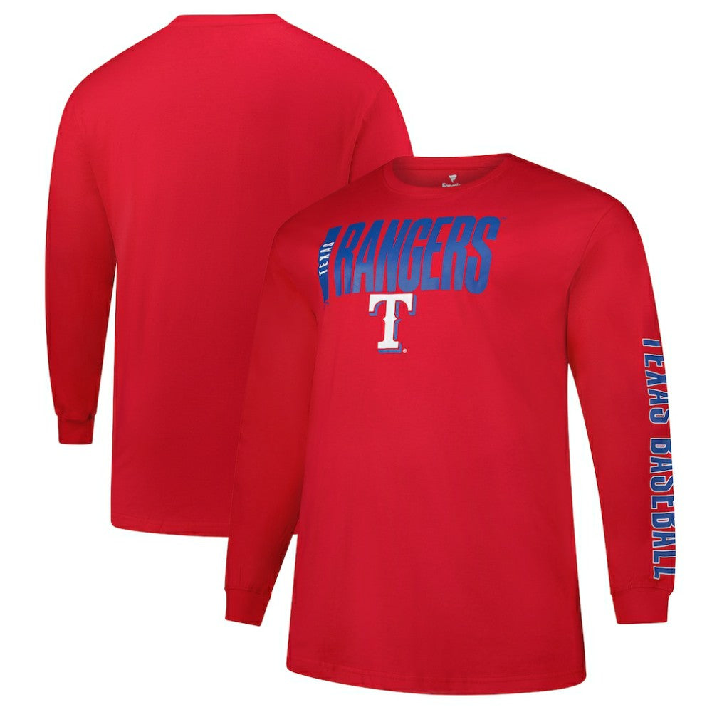 Red Texas Rangers Profile Big & Tall Two-Hit Long Sleeve T-Shirt