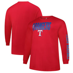 Red Texas Rangers Profile Big & Tall Two-Hit Long Sleeve T-Shirt