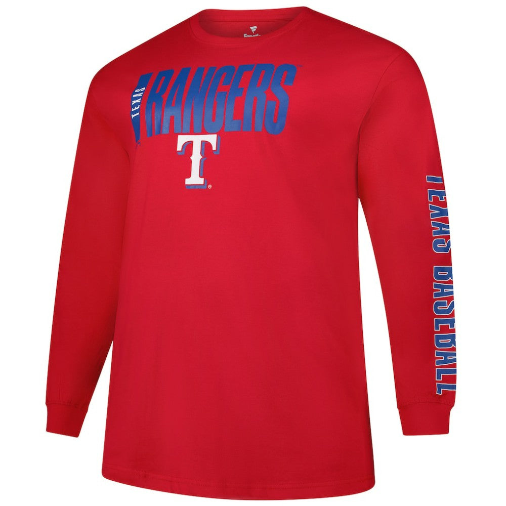 Red Texas Rangers Profile Big & Tall Two-Hit Long Sleeve T-Shirt