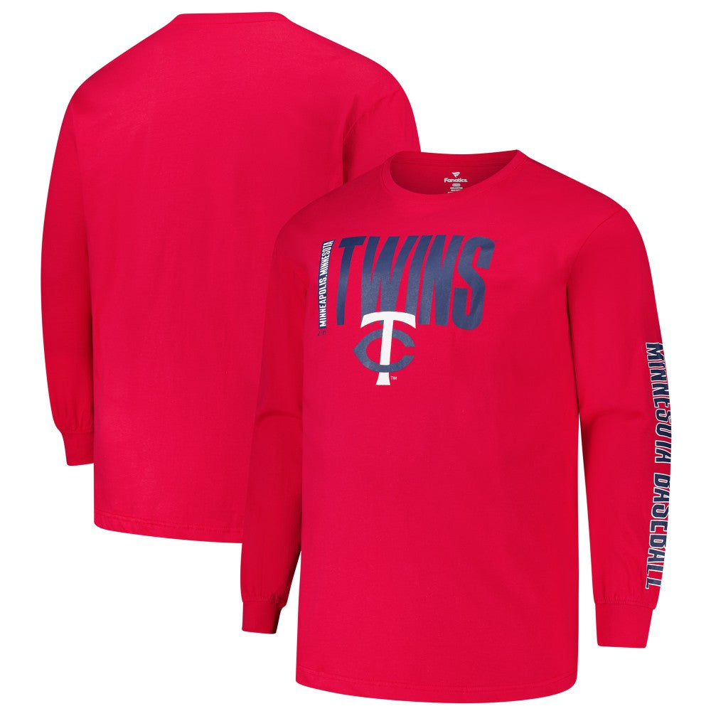 Red Minnesota Twins Profile Big & Tall Two-Hit Long Sleeve T-Shirt