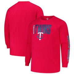 Red Minnesota Twins Profile Big & Tall Two-Hit Long Sleeve T-Shirt