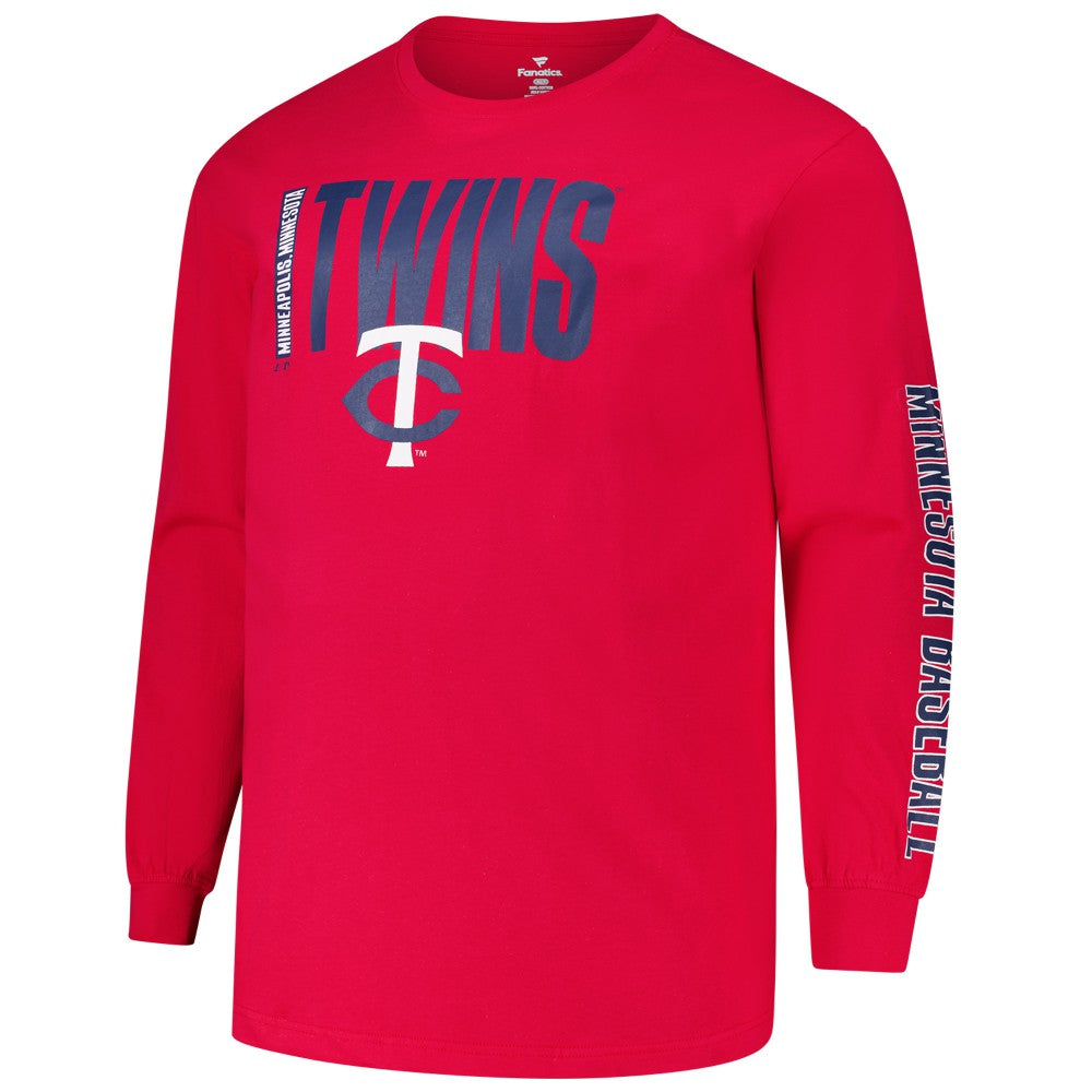 Red Minnesota Twins Profile Big & Tall Two-Hit Long Sleeve T-Shirt