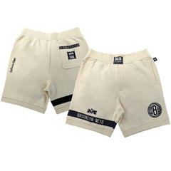 Brooklyn Nets NBA x Two Hype Unisex Culture & Hoops Premium Classic Fleece Shorts - Cream shop